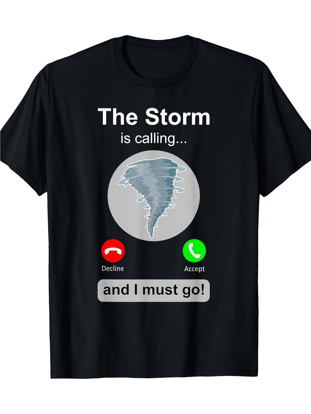 Funny Tornado Chaser T-Shirt with Warning Graphic - Crew product image 1