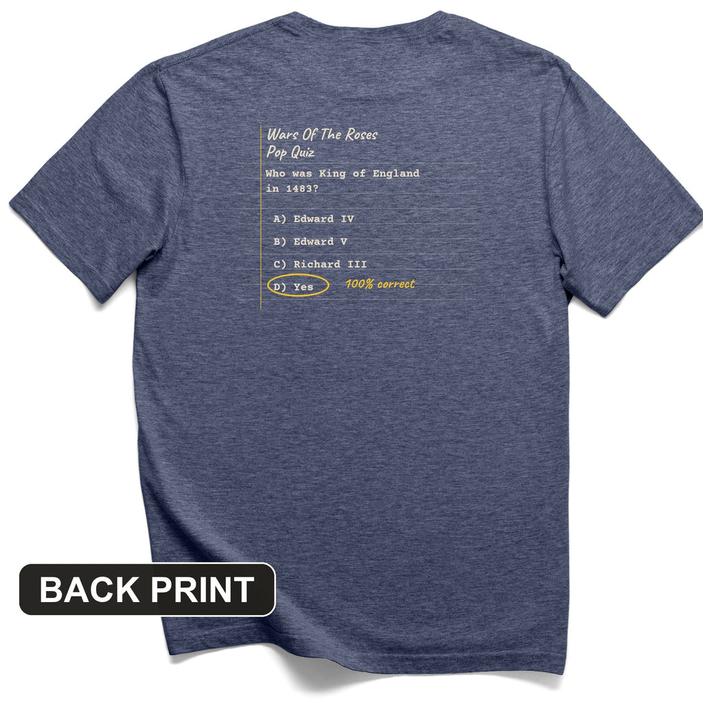 Wars Of The Roses Pop Quiz Back Print T-Shirt product image 4