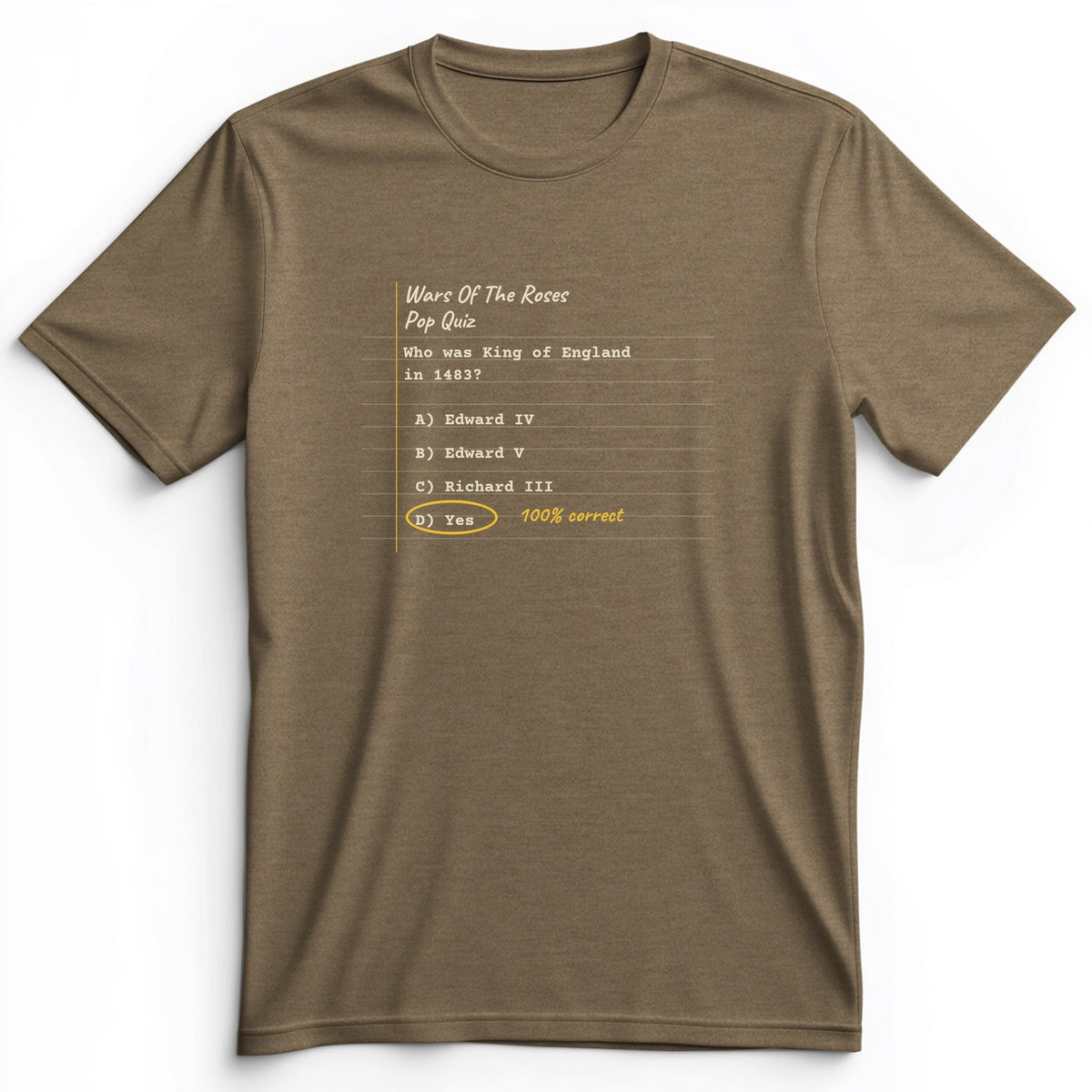 Wars Of The Roses Pop Quiz Premium Tee product image 7