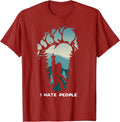 I Hate People Bigfoot Footprint Funny Creature Unisex product image 1