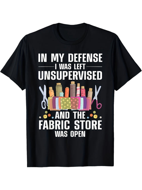 "In My Defense I Was Left Unsupervised"Quilter Humor Slogan product image 1