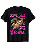 Just A Girl Who Loves Sloths Cute Funny Graphic Tee for Men product image 1