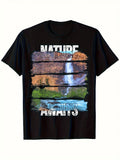 Men'S Nature Awaits Waterfall & Canyon Landscape Graphic product image 1