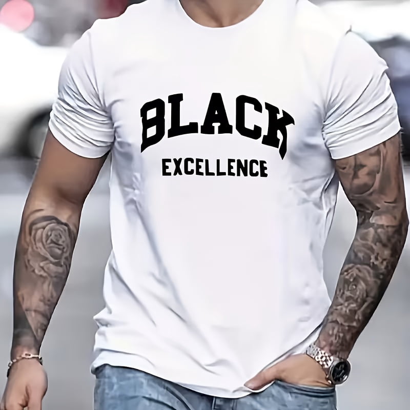 Men's Black Excellence T Shirt, Inspirational Graphic Tee product image 1