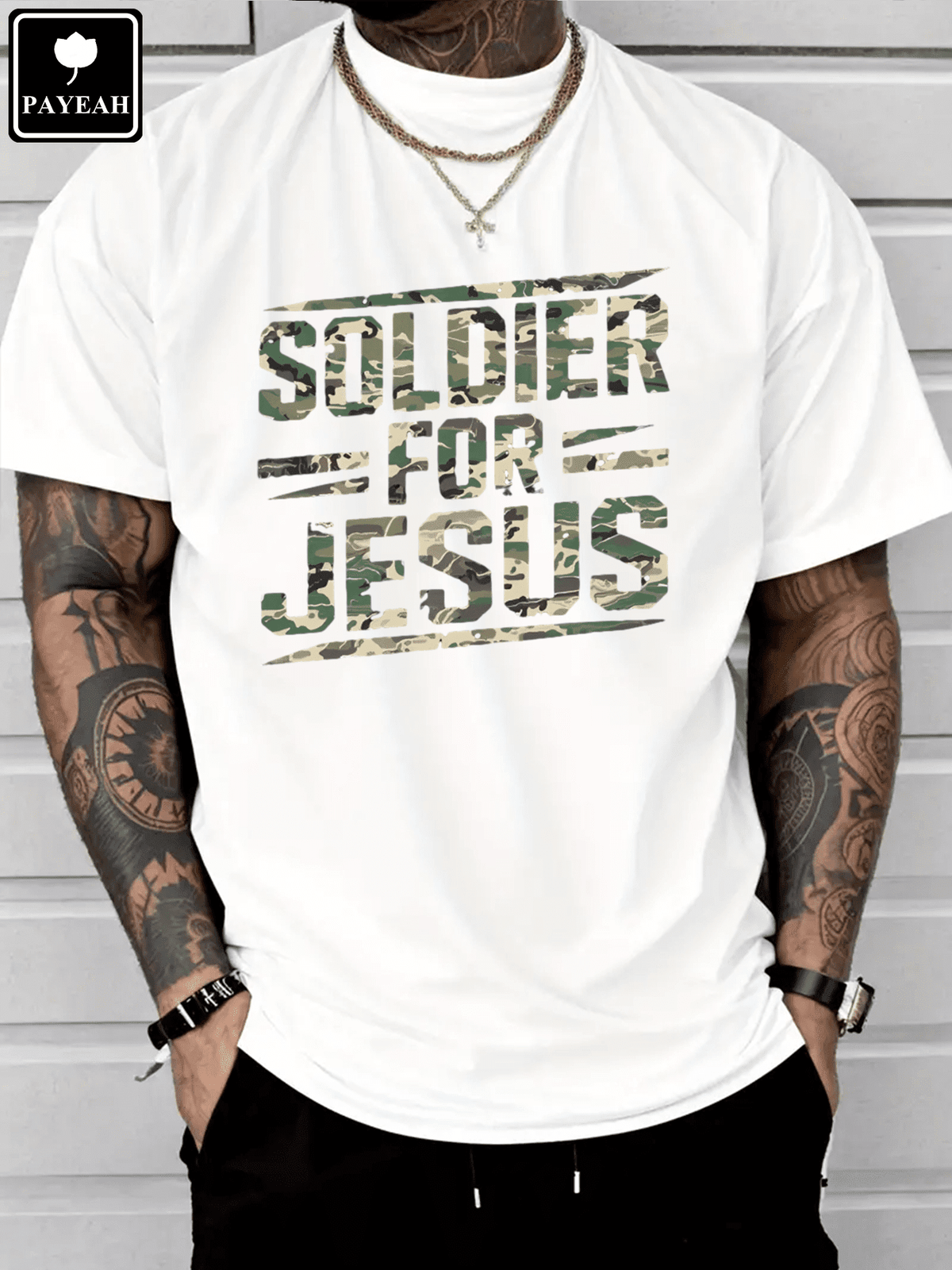 Men's Christian Graphic T-Shirt, Soldier for Jesus Faith product image 1