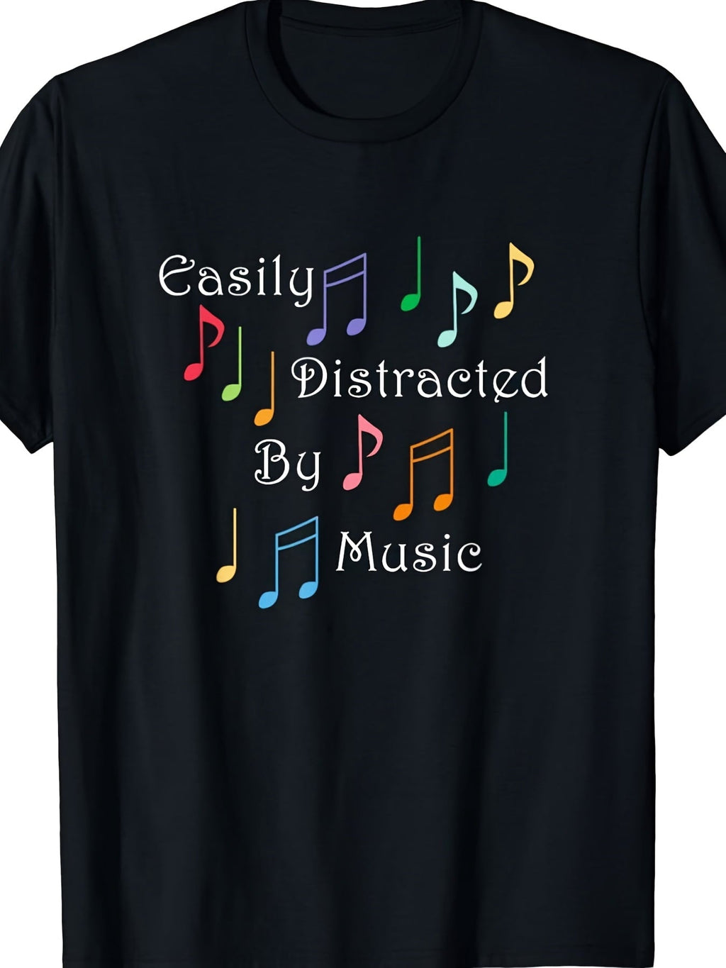 Men's Easily Distracted by Music Graphic T-Shirt, Colorful product image 1