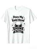 Men's Funny Bald Head Graphic T-Shirt, Does My Shine In product image 1