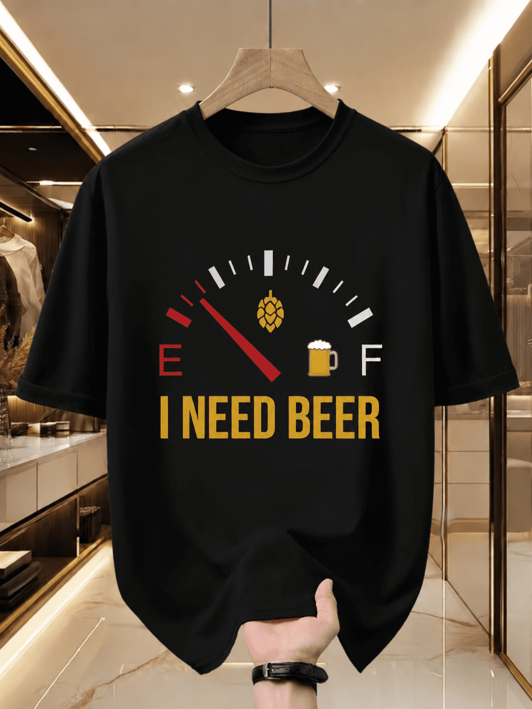 Men's Funny Beer T Shirt, I Need Graphic Tee, Casual product image 1
