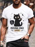 Men's Funny Black Cat Graphic T-Shirt – "Personal Space product image 1