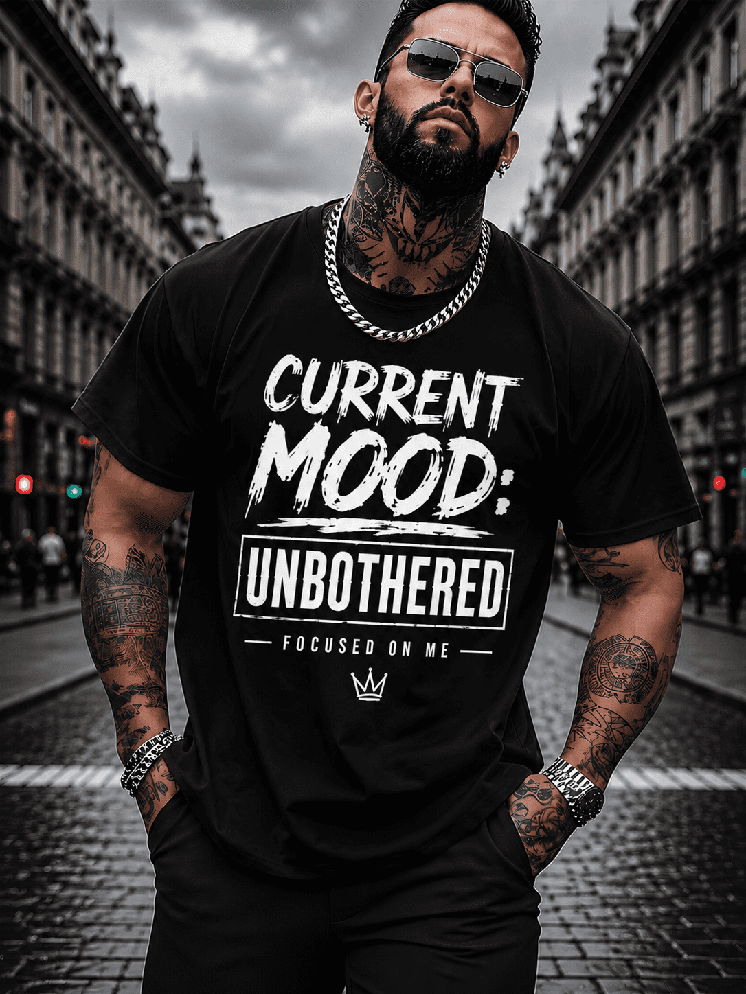 Men's Funny Graphic T-Shirt Current Mood Unbothered product image 1