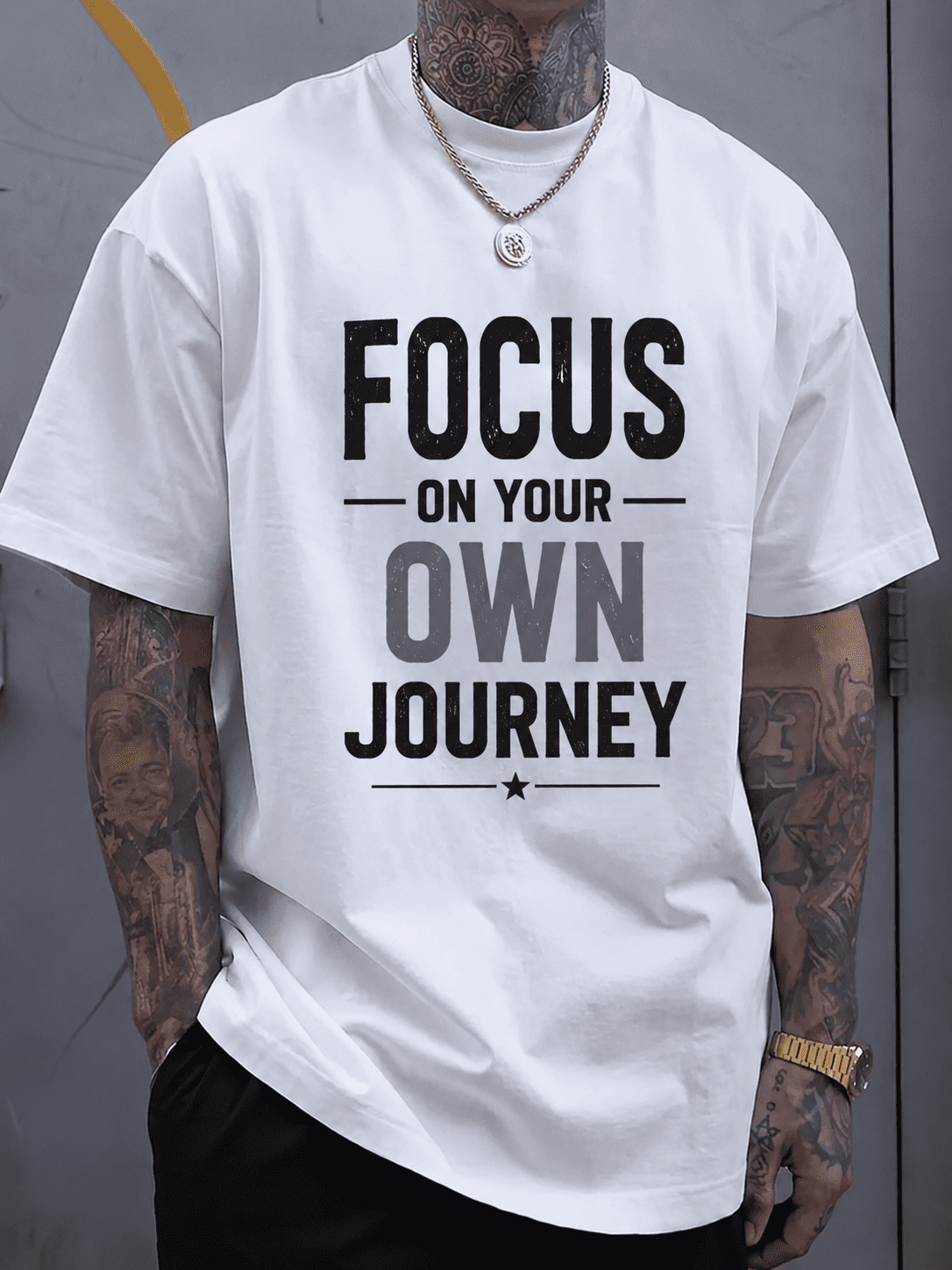 Men's Inspirational Graphic T-Shirt – "Focus On Your Own product image 1