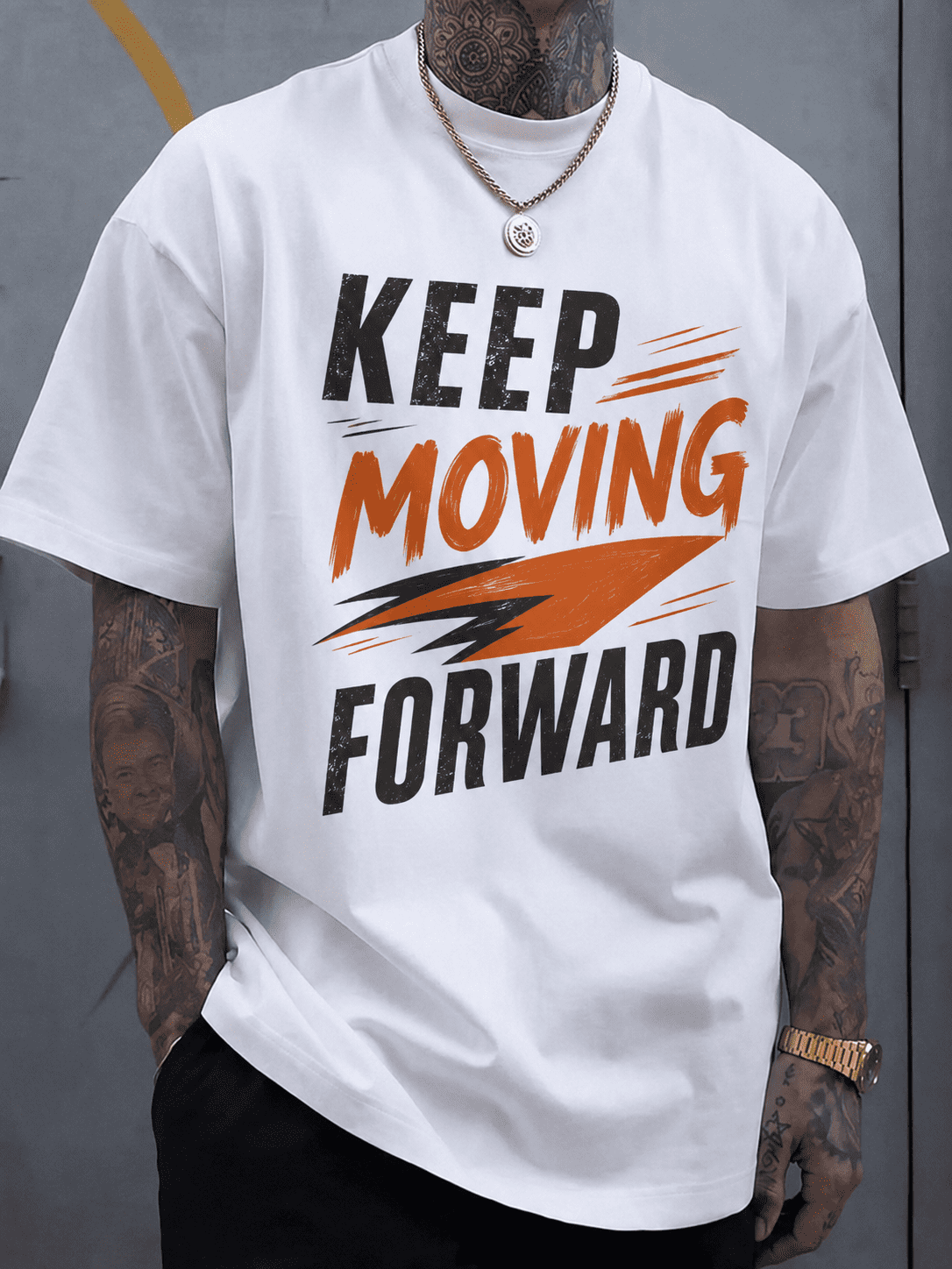 Men's Keep Moving Forward Graphic T-Shirt, Motivational product image 1