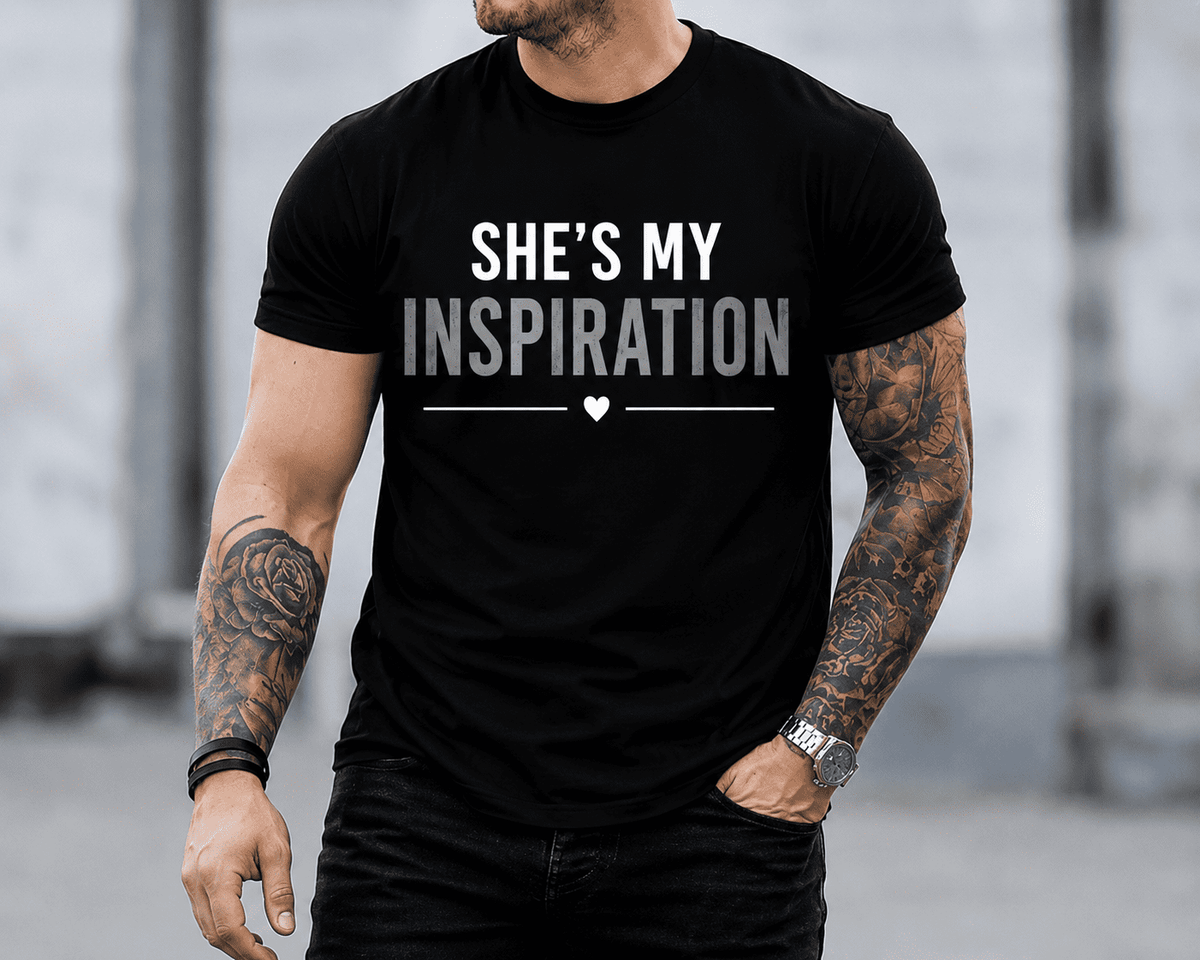 Men's She's My Inspiration Graphic T-Shirt, Romantic Love product image 1