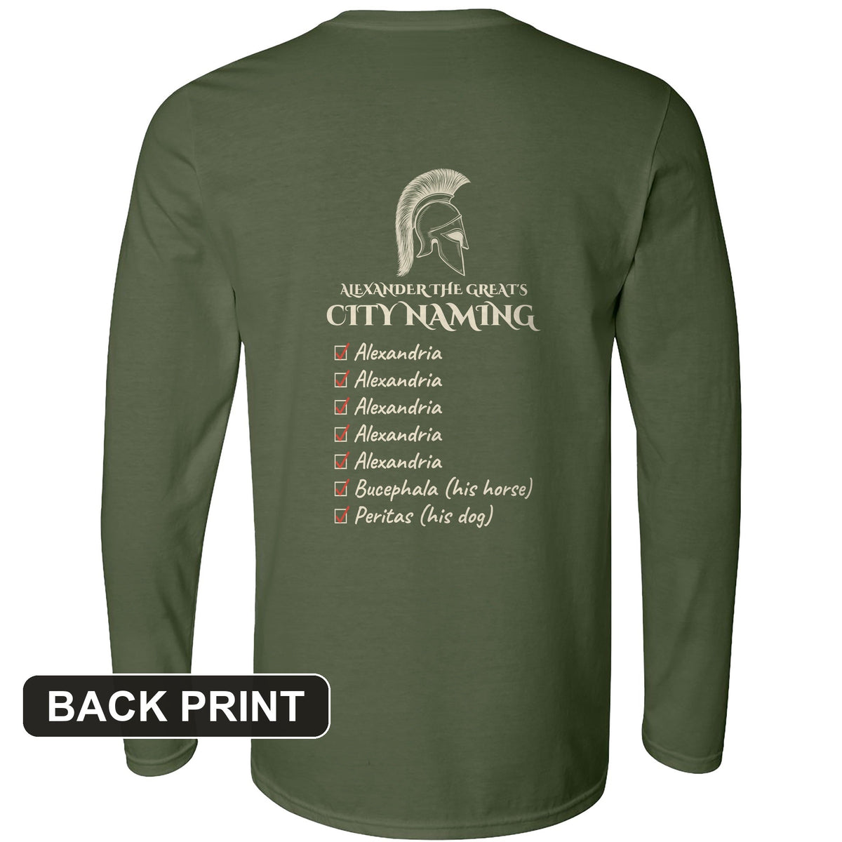 Alexander City Naming Back Print Long Sleeve T-Shirt product image 4