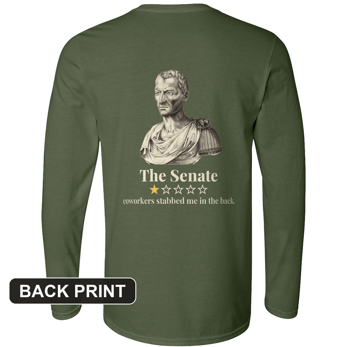 Caesar Senate Review Back Print Long Sleeve T-Shirt product image 4
