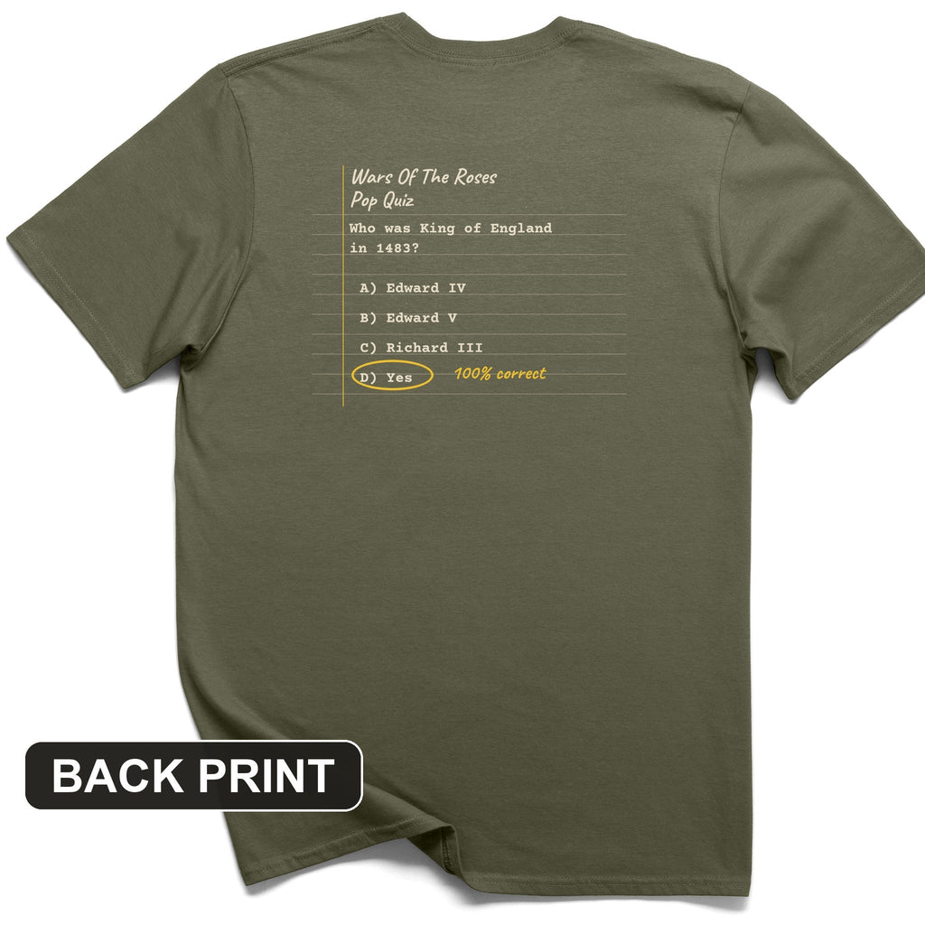 Wars Of The Roses Pop Quiz Back Print T-Shirt product image 5