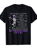Myofibrositis Warrior Skull Pattern T-Shirt,Purple Ribbon product image 1