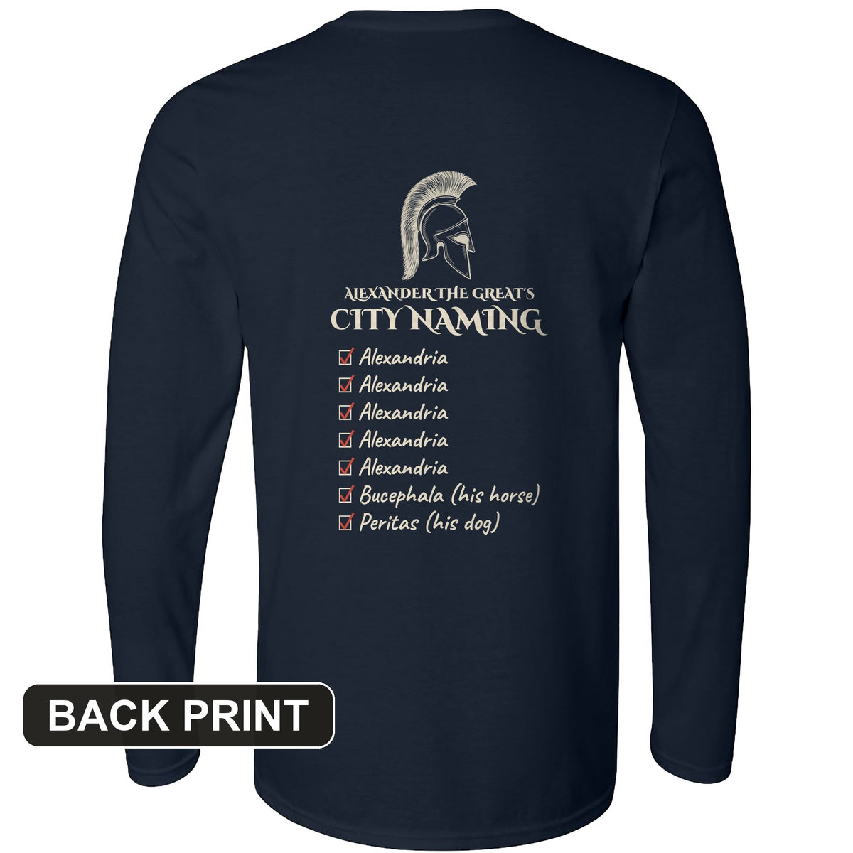 Alexander City Naming Back Print Long Sleeve T-Shirt product image 3