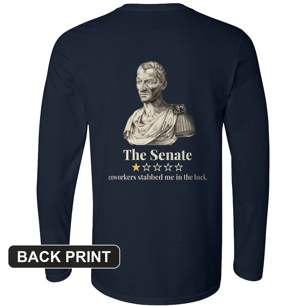 Caesar Senate Review Back Print Long Sleeve T-Shirt product image 3