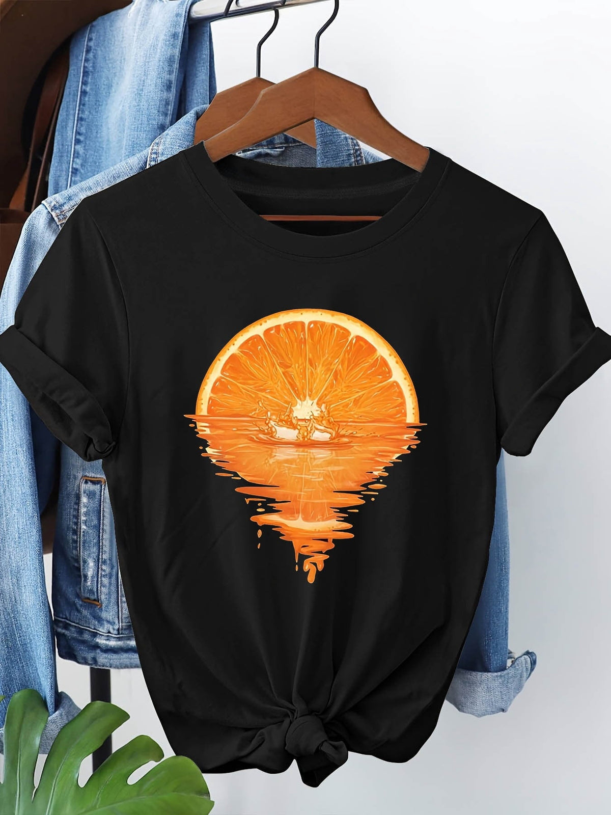 Orange Slices And The Reflection on Water Surface Graphic product image 1