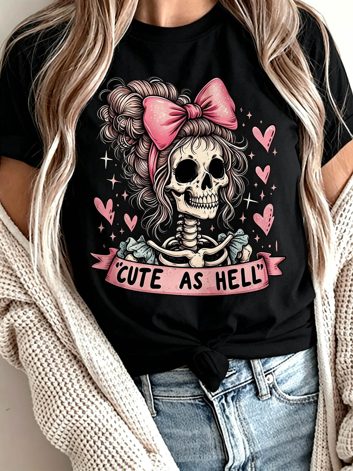 Pastel Goth T-Shirt Cute As Hell Skull Lover Baddie Top product image 1