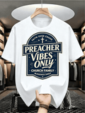 Preacher Vibes Only Faith Over Chaos Graphic T-Shirt Men product image 1