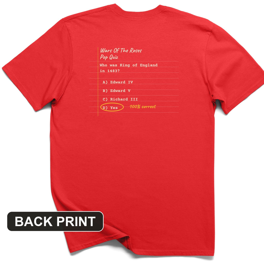 Wars Of The Roses Pop Quiz Back Print T-Shirt product image 6