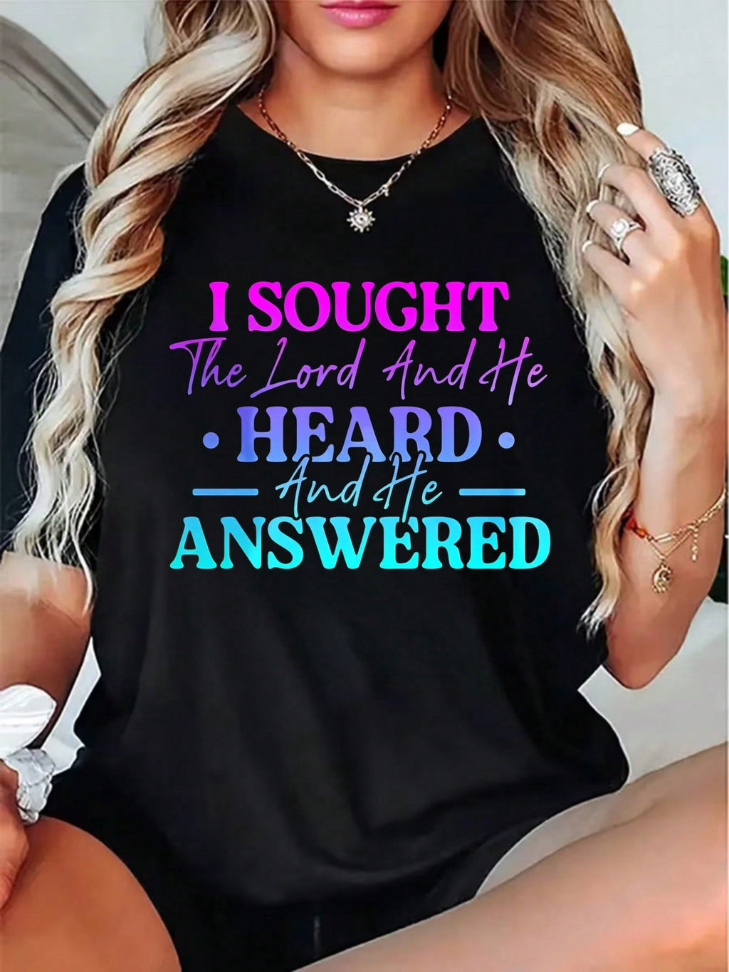 Religious Style Women's T-Shirt I Sought The Lord And He product image 1