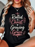 Rooted in Christ Growing in Grace Christian Graphic T-Shirt product image 1