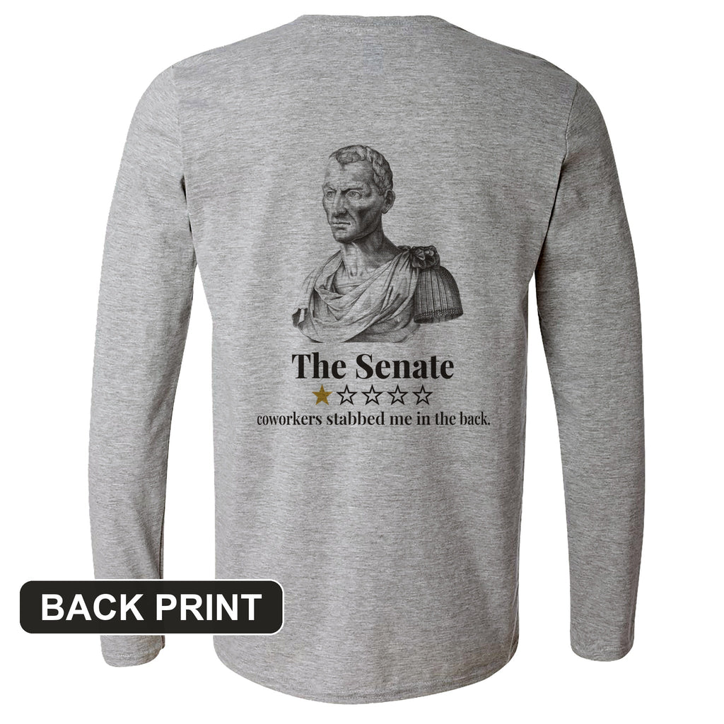 Caesar Senate Review Back Print Long Sleeve T-Shirt product image 6