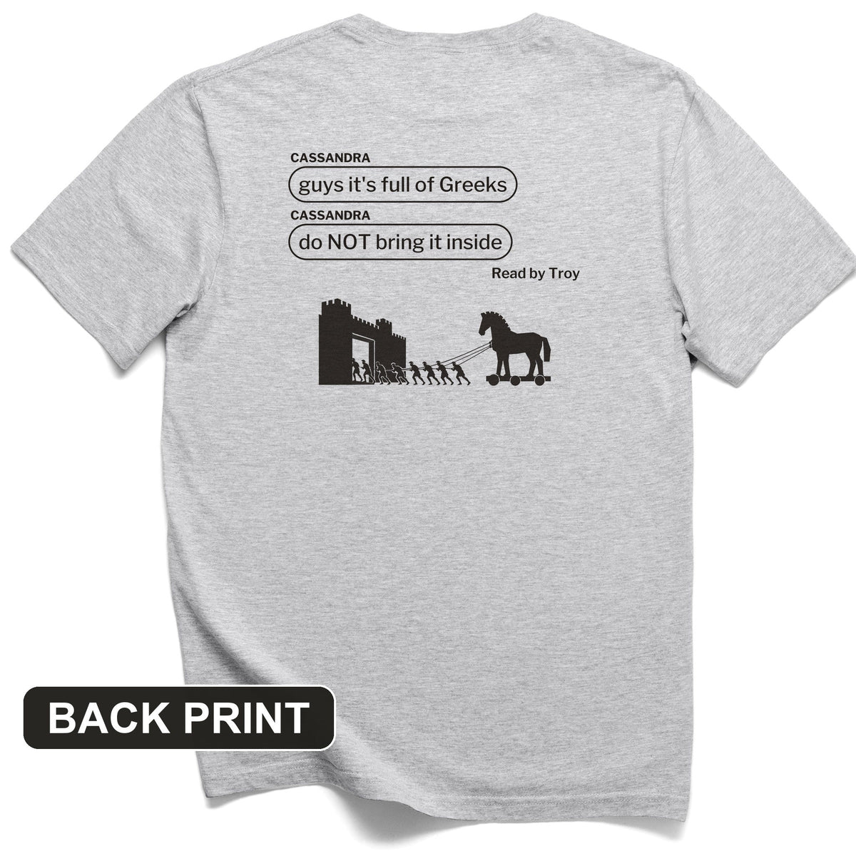 Cassandra Left On Read Back Print T-Shirt product image 1