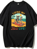 Summer New Skull Humorous Printed Cotton T-Shirt Couple product image 1