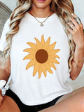 Sunflower Graphic Print T-Shirt for Women - Casual Short product image 1
