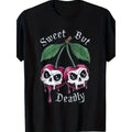 Sweet But Deadly Gothic Cherry Skull Graphic Tee for Men product image 1