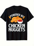 TShirt With The Words POWERED BY CHICKEN NUGGET, Round Neck product image 1