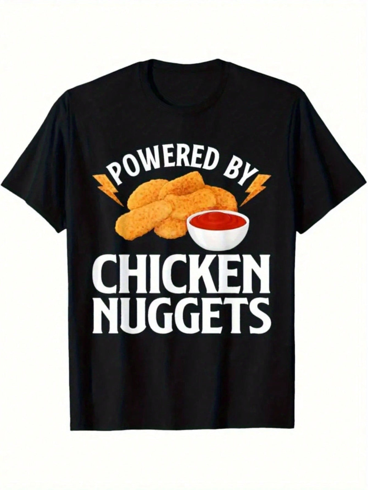 TShirt With The Words POWERED BY CHICKEN NUGGET, Round Neck product image 1
