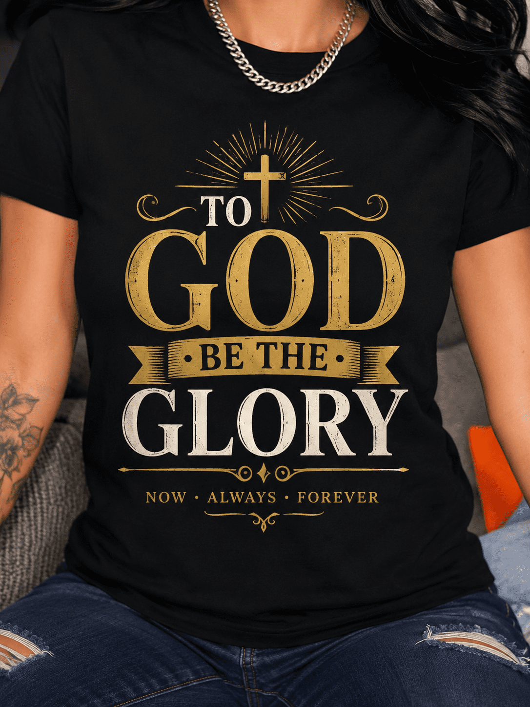 To God Be the Glory Christian T-Shirt for Women, Faith product image 1