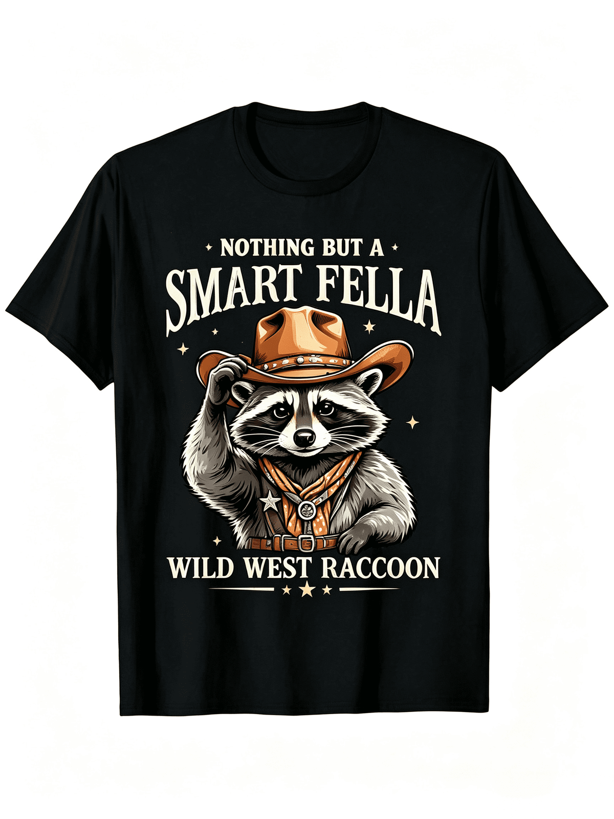 Wild West Cowboy Raccoon Graphic T-Shirt Nothing But A product image 1