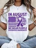 Women Casual T Shirt White In August We Wear Purple product image 1