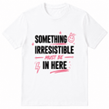 Women Crew Neck Short Sleeve Cotton T-Shirt, Something product image 1