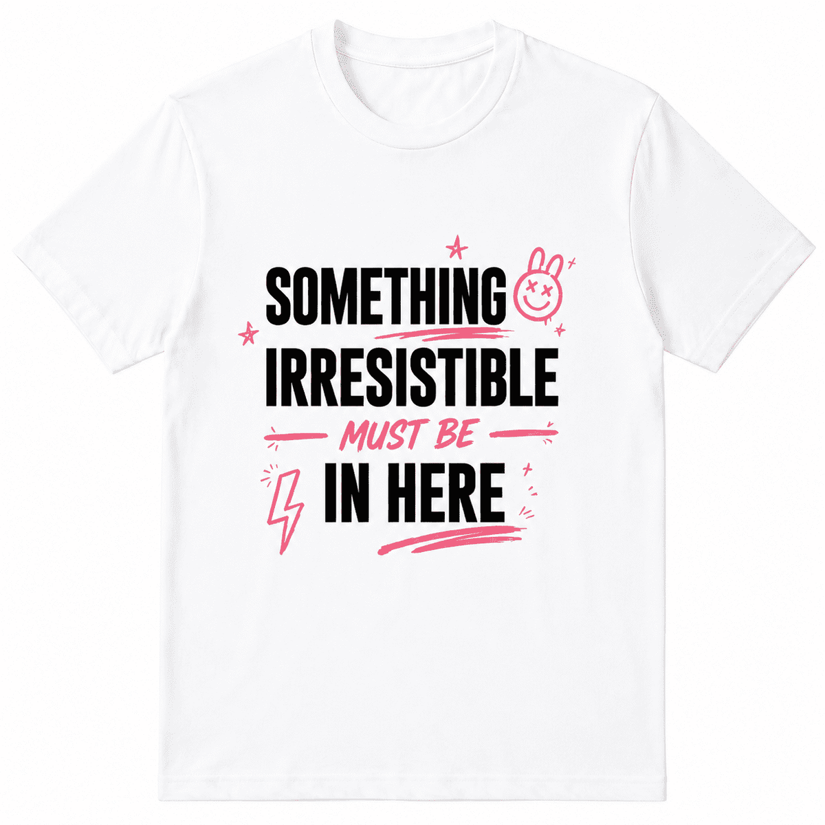 Women Crew Neck Short Sleeve Cotton T-Shirt, Something product image 1