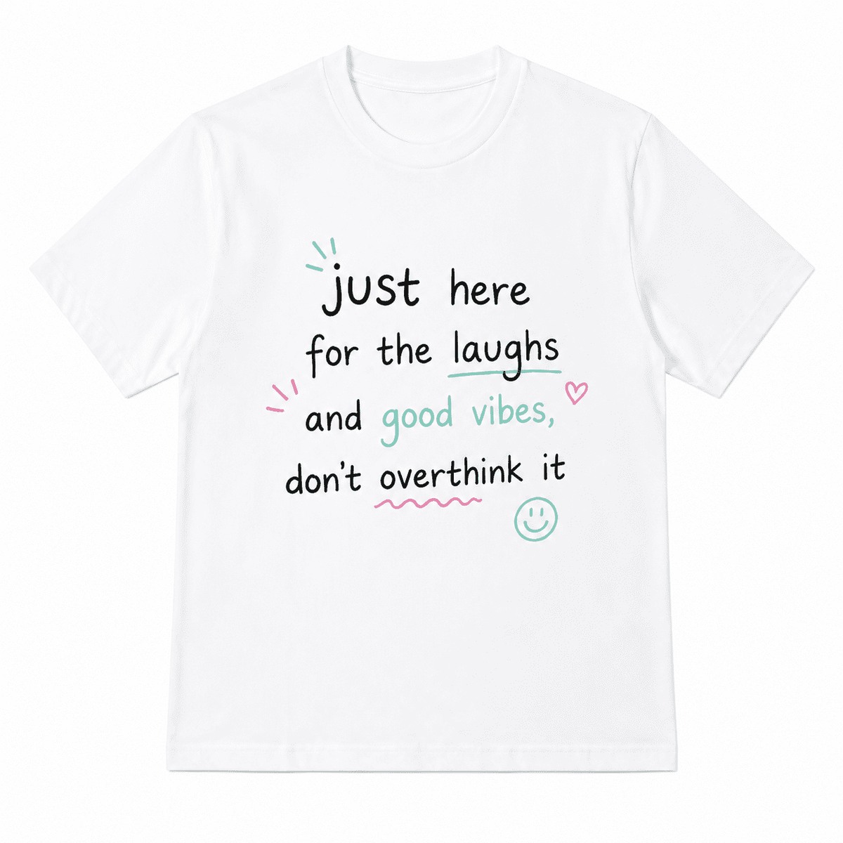 Women Soft Crew Neck Short Sleeve Cotton T-Shirt, Just Here product image 1