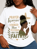 Women's Christian Faith Graphic Tee, Prayer Warrior product image 1