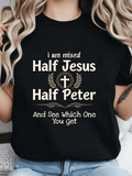 Women’s Christian Graphic Crew Neck T-Shirt, I Am Mixed product image 1