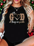 Women's Christian Graphic Tee, With God All Things Are product image 1