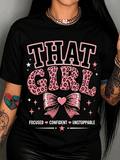 Women’s Crew Neck Short Sleeve T-Shirt, That Girl Pink product image 1