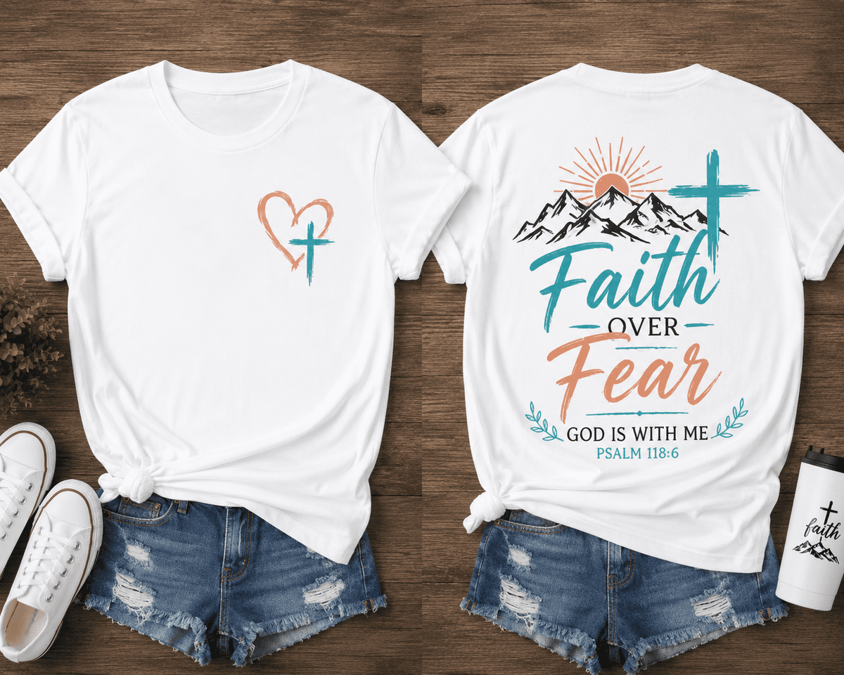 Women's Faith Over Fear Christian Graphic T-Shirt product image 1