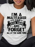 Women's Funny Multitasker Graphic T-Shirt, Humorous Quote product image 1