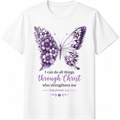 Women’s Inspirational Butterfly Christian T-Shirt – “I Can product image 1