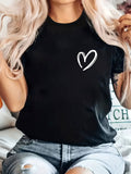 Women's Plus Size Oversized Heart Print T-Shirt - Casual product image 1